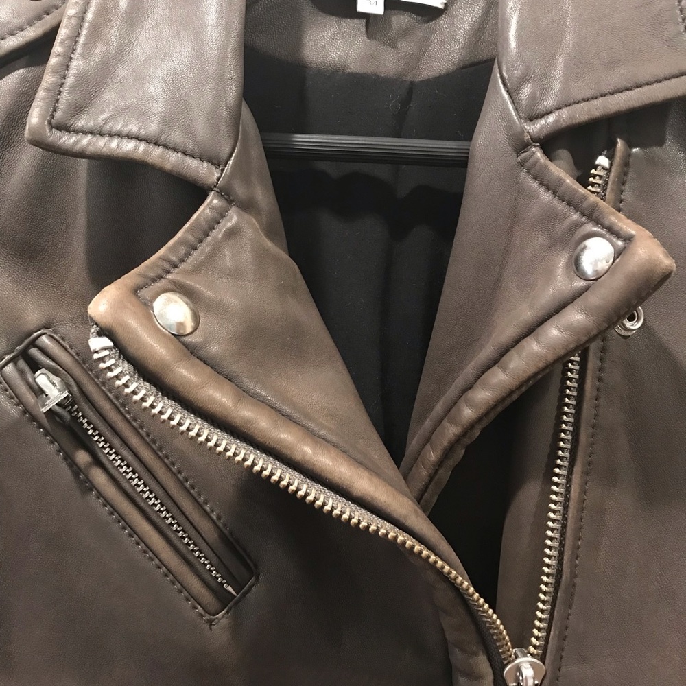 Iro Han Leather Moto Jacket, Size 34 - Picture 3 of 8